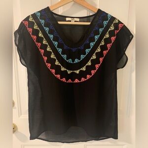 YA Los Angeles Size M Black Sheer Top